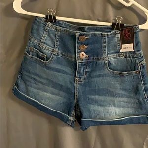 NoBoundries high rise denim shorts